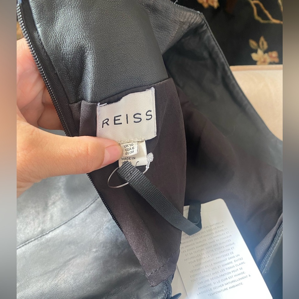 Reiss Lamb Leather Mini Skirt - Picture 5 of 6